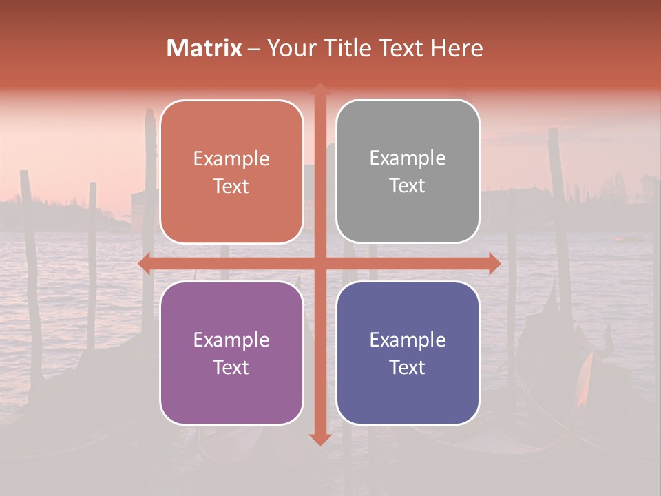 Gondolas By Saint Georgio At Sunset PowerPoint Template