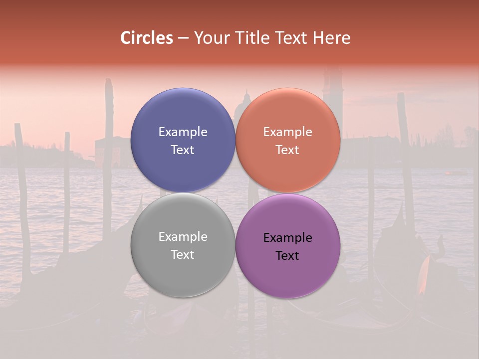 Gondolas By Saint Georgio At Sunset PowerPoint Template