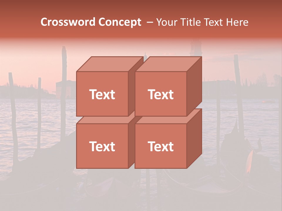 Gondolas By Saint Georgio At Sunset PowerPoint Template