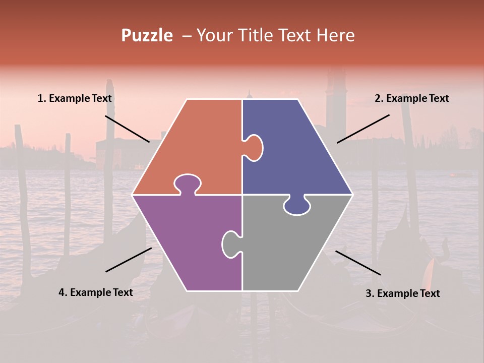 Gondolas By Saint Georgio At Sunset PowerPoint Template