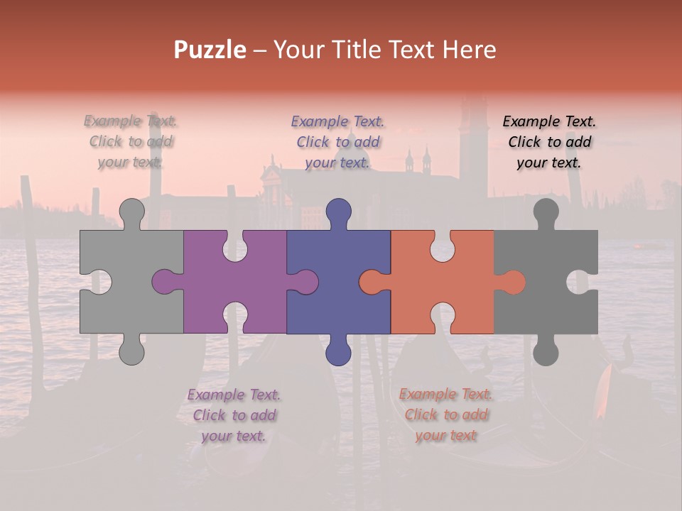 Gondolas By Saint Georgio At Sunset PowerPoint Template