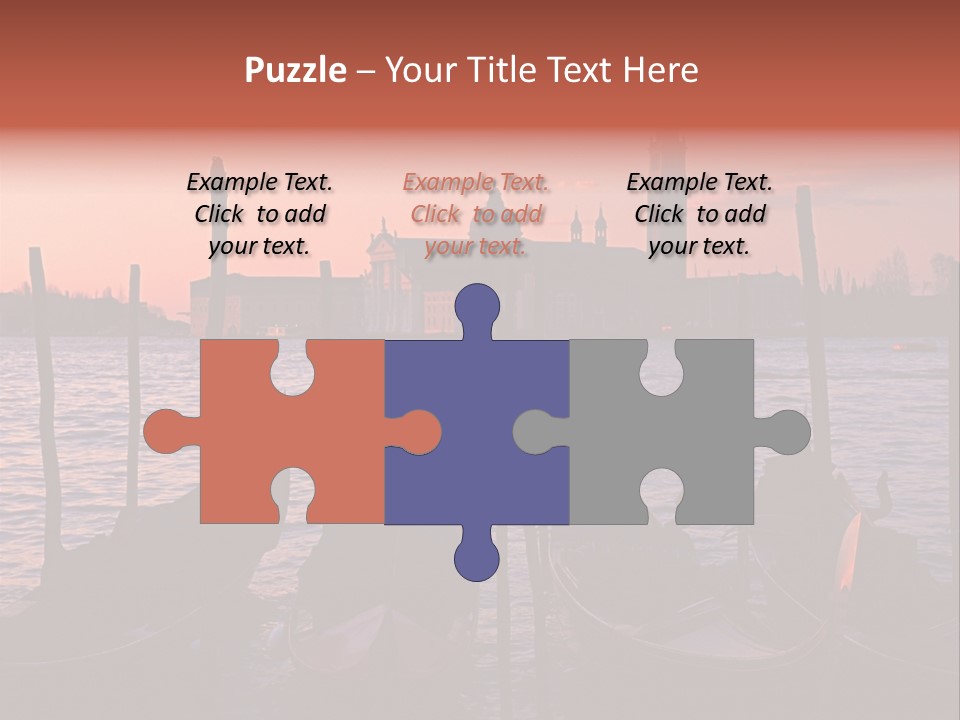 Gondolas By Saint Georgio At Sunset PowerPoint Template