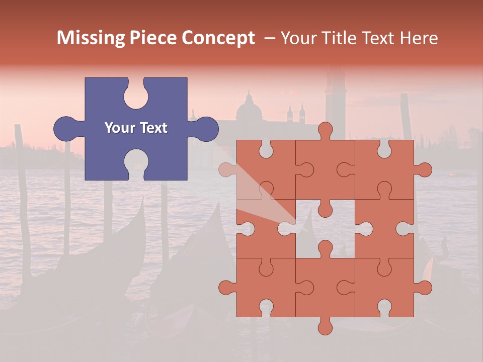 Gondolas By Saint Georgio At Sunset PowerPoint Template