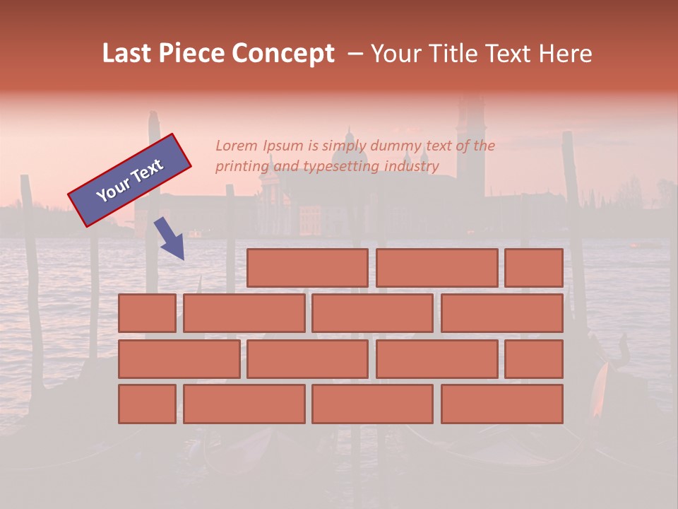 Gondolas By Saint Georgio At Sunset PowerPoint Template