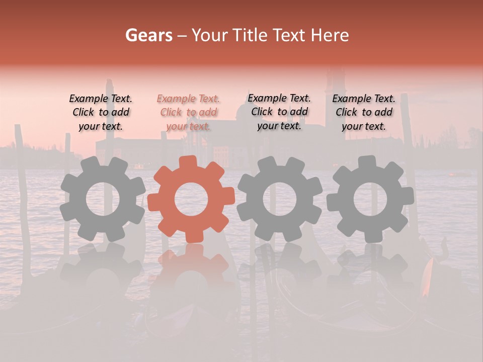 Gondolas By Saint Georgio At Sunset PowerPoint Template