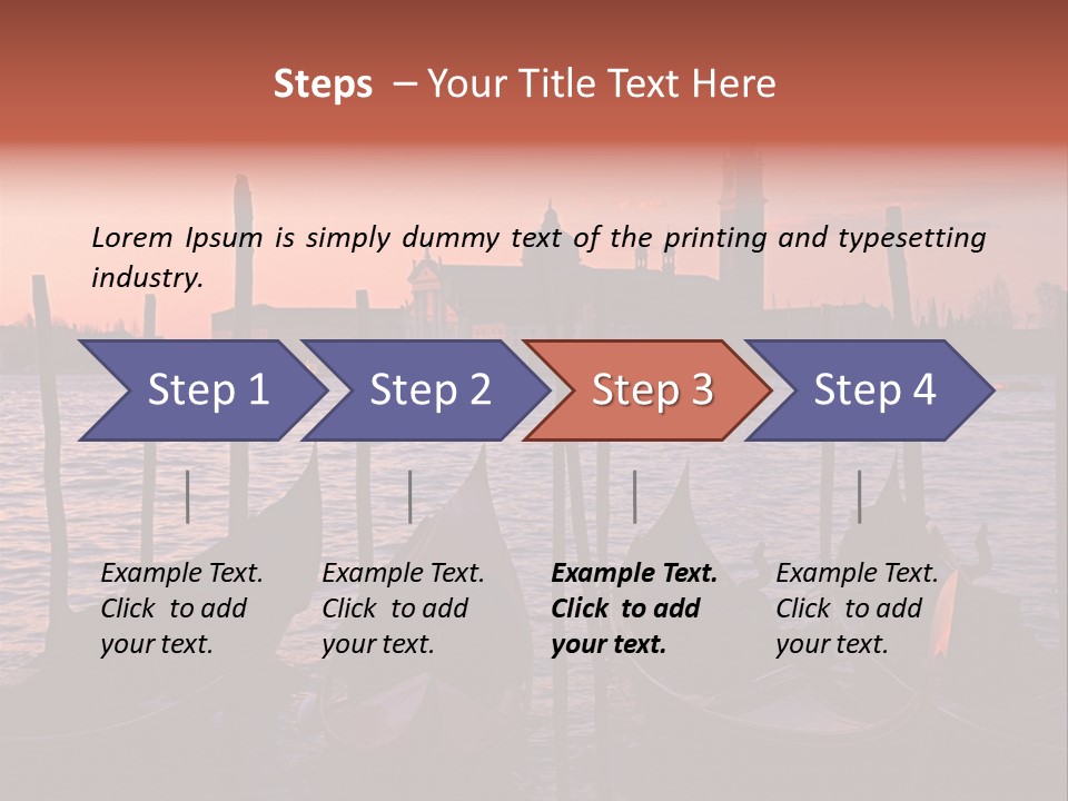 Gondolas By Saint Georgio At Sunset PowerPoint Template