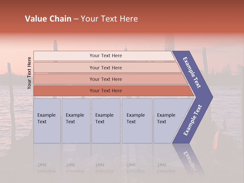 Gondolas By Saint Georgio At Sunset PowerPoint Template