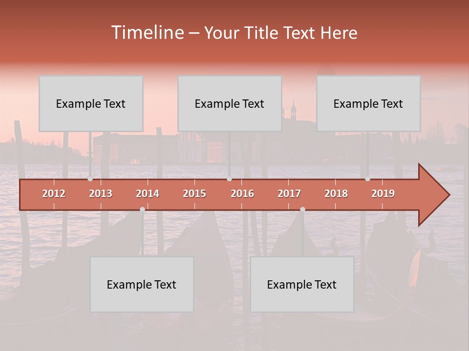 Gondolas By Saint Georgio At Sunset PowerPoint Template