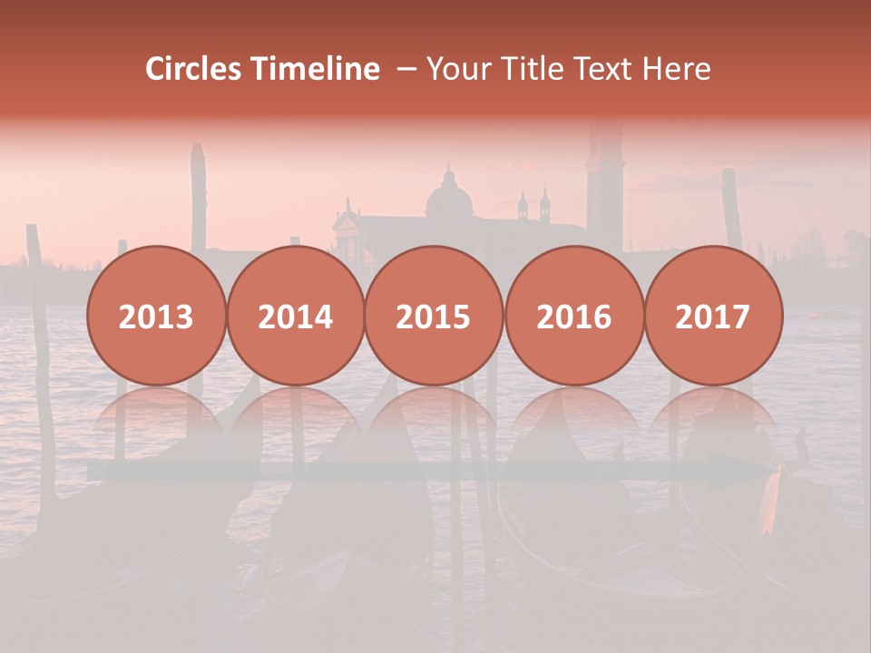 Gondolas By Saint Georgio At Sunset PowerPoint Template