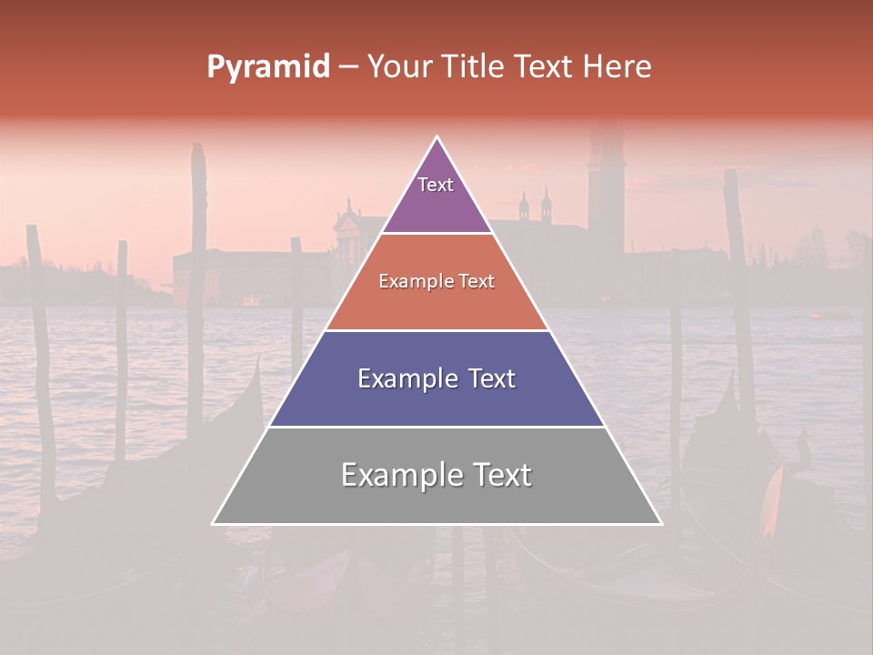 Gondolas By Saint Georgio At Sunset PowerPoint Template