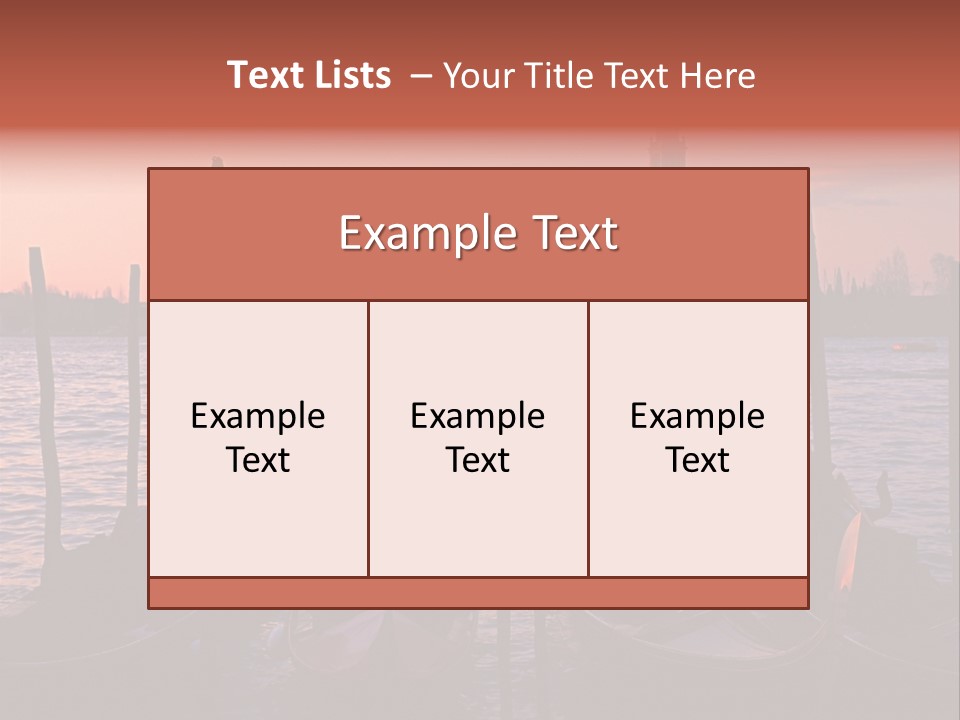 Gondolas By Saint Georgio At Sunset PowerPoint Template