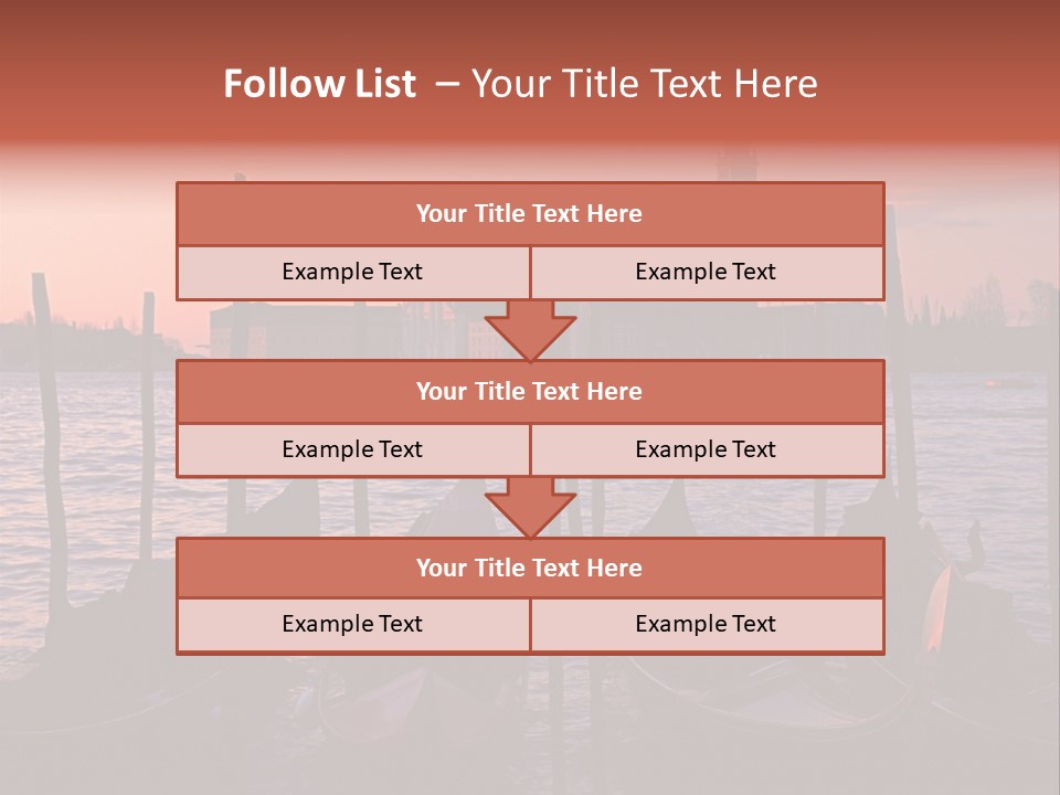 Gondolas By Saint Georgio At Sunset PowerPoint Template