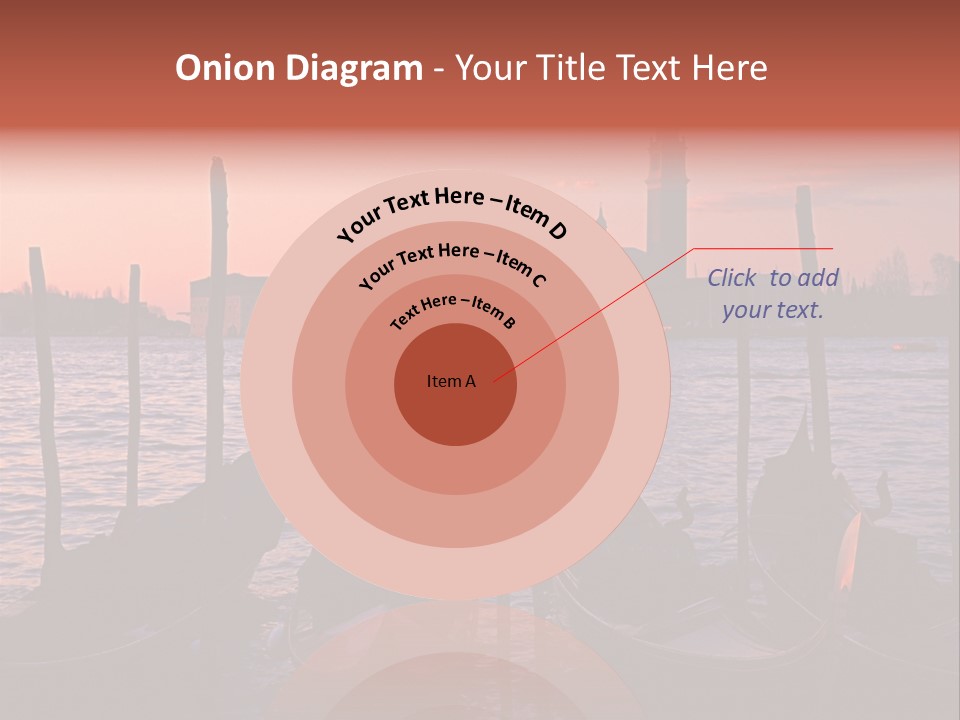 Gondolas By Saint Georgio At Sunset PowerPoint Template