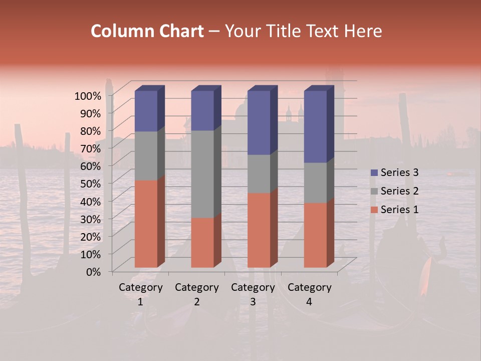 Gondolas By Saint Georgio At Sunset PowerPoint Template