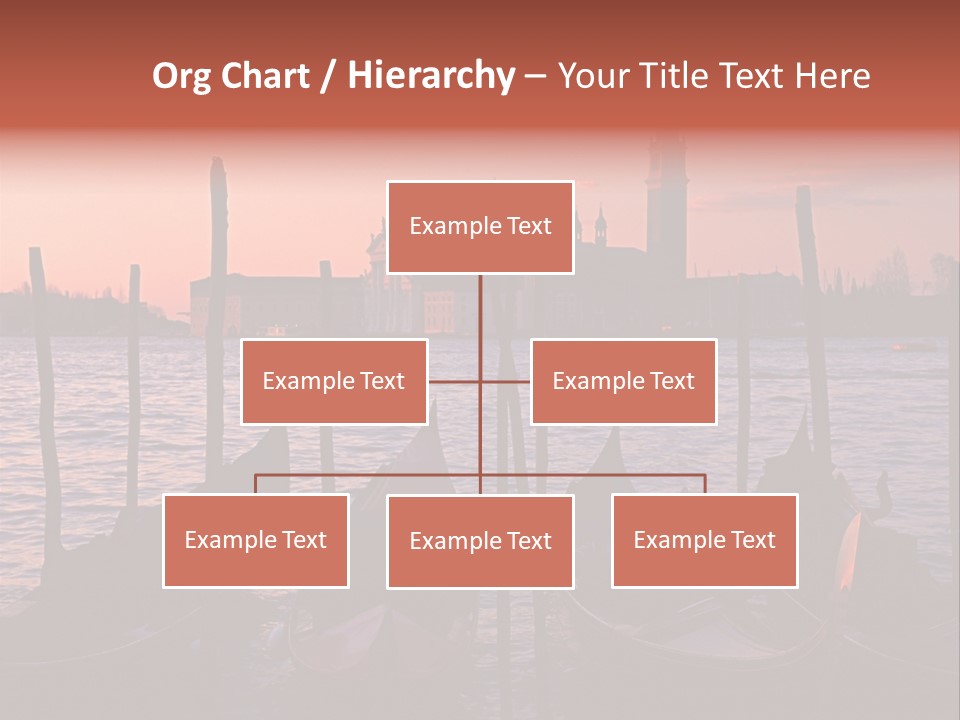 Gondolas By Saint Georgio At Sunset PowerPoint Template