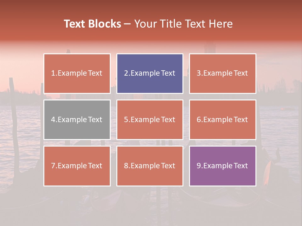 Gondolas By Saint Georgio At Sunset PowerPoint Template