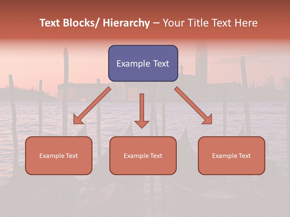 Gondolas By Saint Georgio At Sunset PowerPoint Template