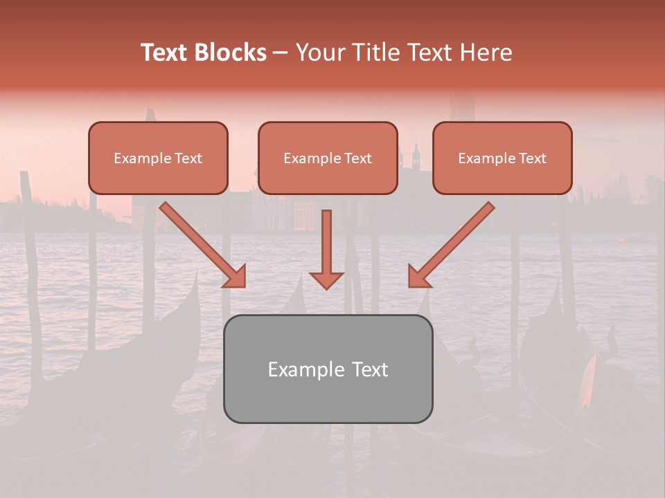 Gondolas By Saint Georgio At Sunset PowerPoint Template