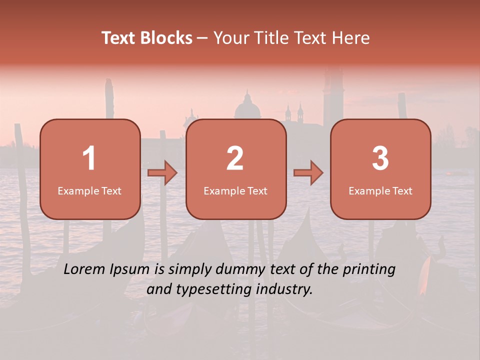 Gondolas By Saint Georgio At Sunset PowerPoint Template