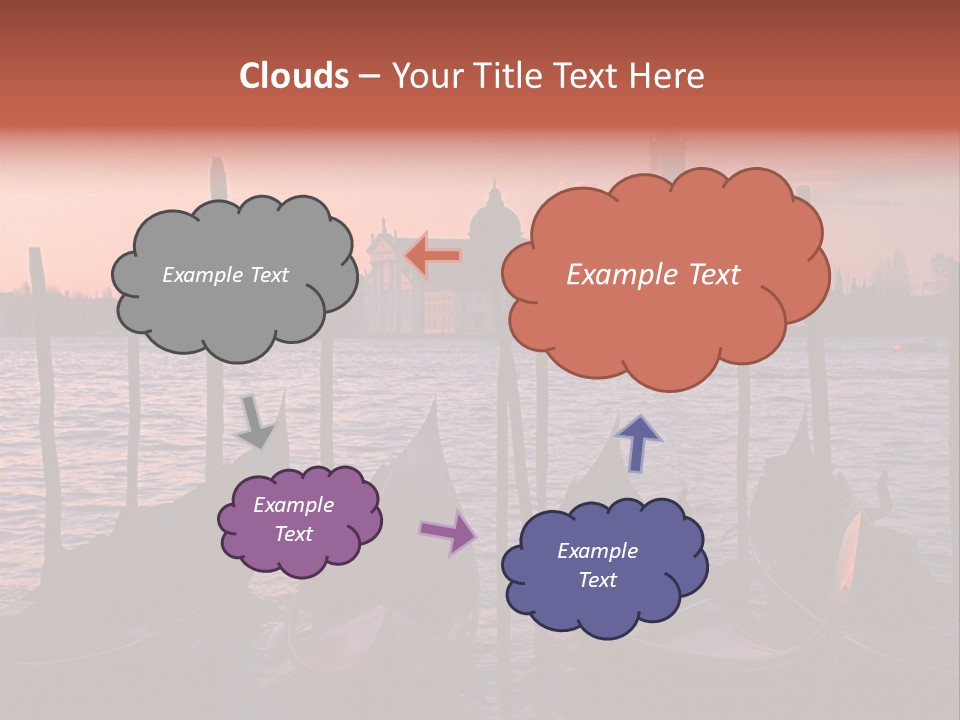 Gondolas By Saint Georgio At Sunset PowerPoint Template
