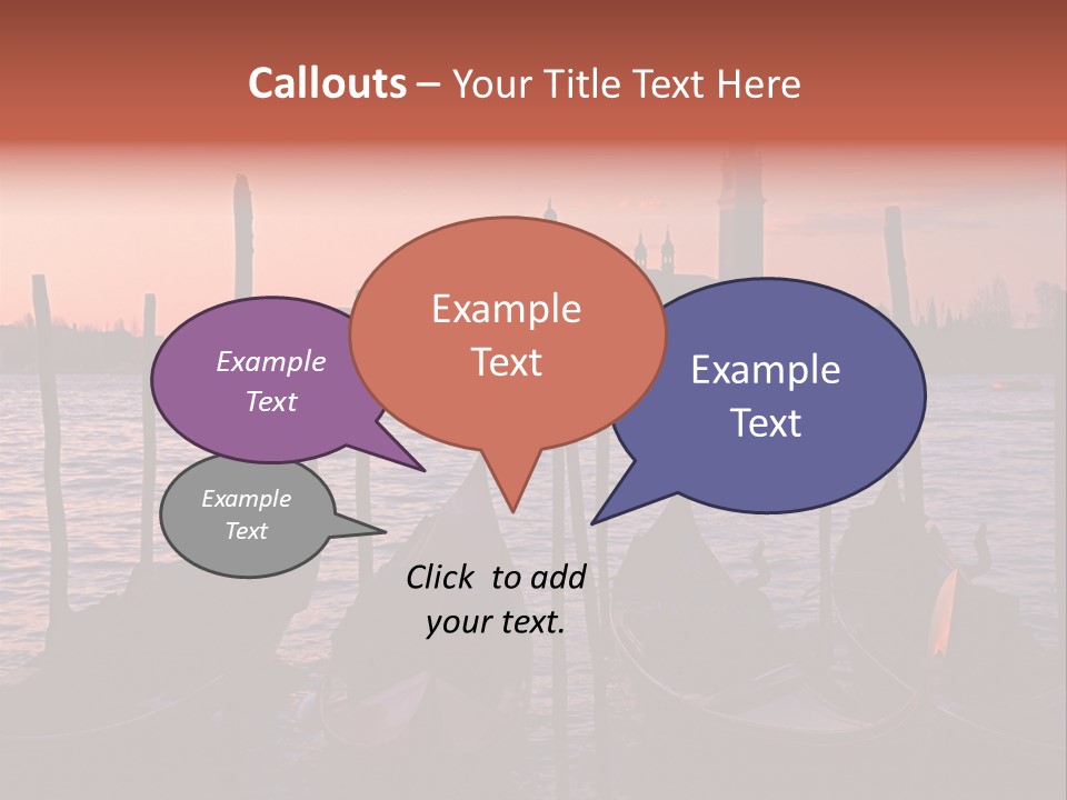 Gondolas By Saint Georgio At Sunset PowerPoint Template