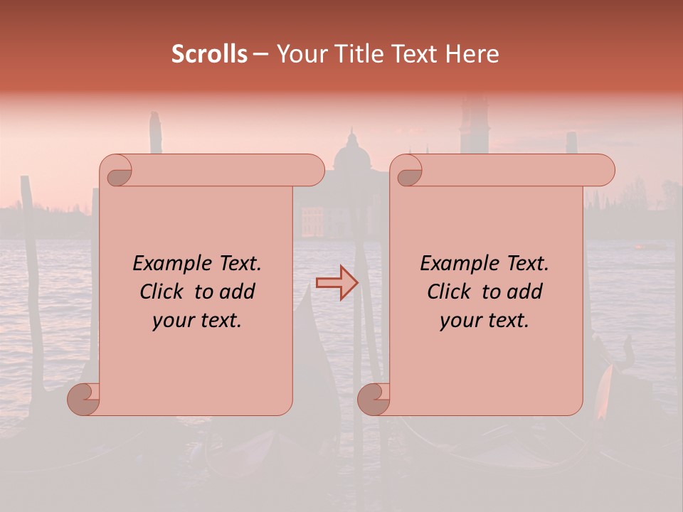 Gondolas By Saint Georgio At Sunset PowerPoint Template
