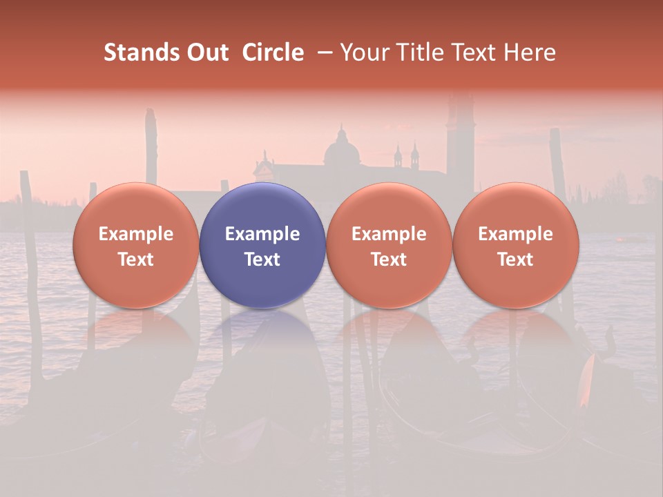 Gondolas By Saint Georgio At Sunset PowerPoint Template