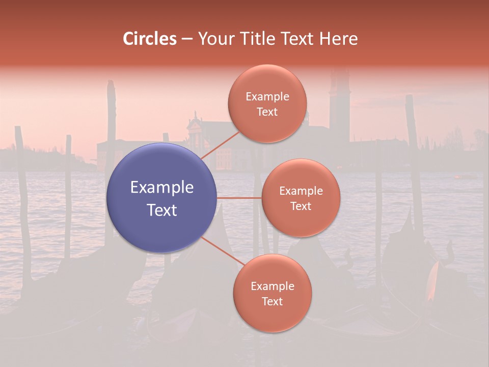 Gondolas By Saint Georgio At Sunset PowerPoint Template