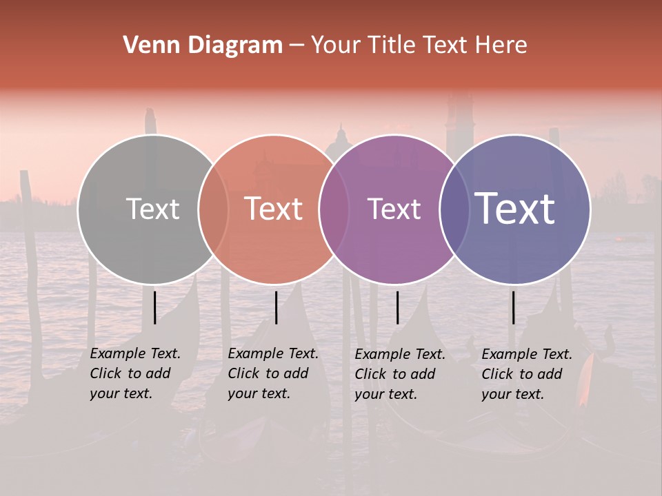 Gondolas By Saint Georgio At Sunset PowerPoint Template