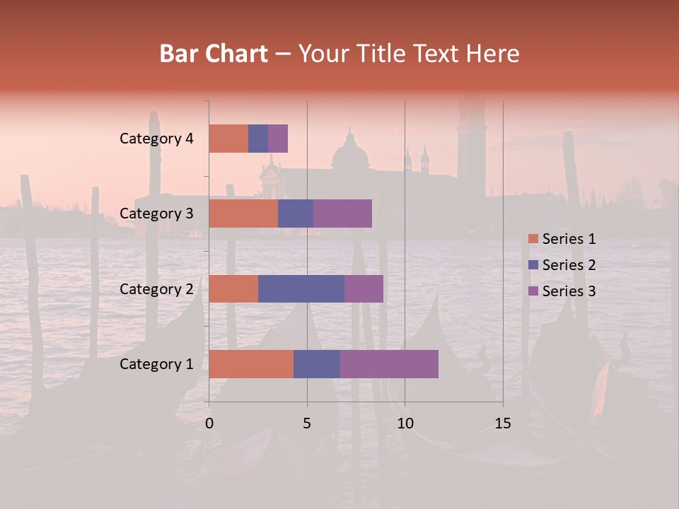 Gondolas By Saint Georgio At Sunset PowerPoint Template