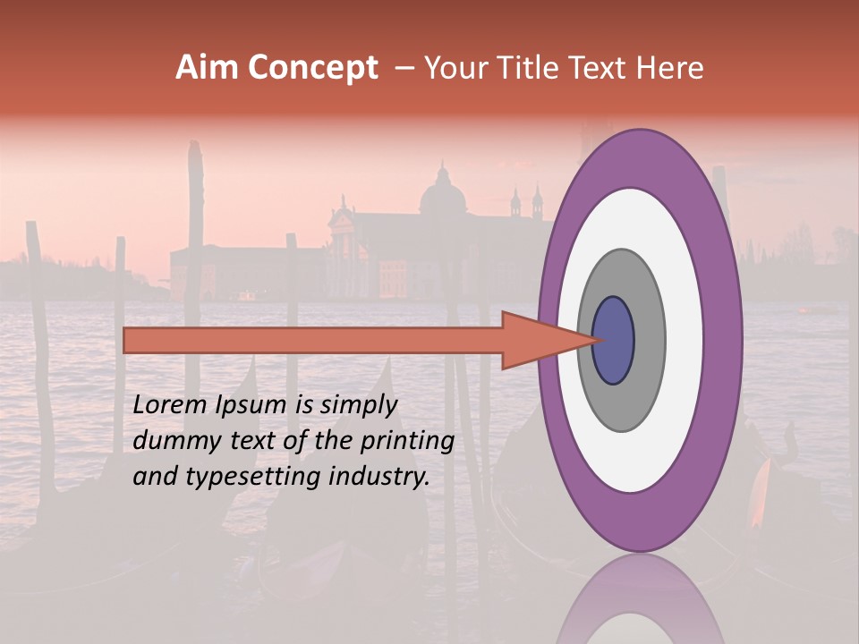 Gondolas By Saint Georgio At Sunset PowerPoint Template