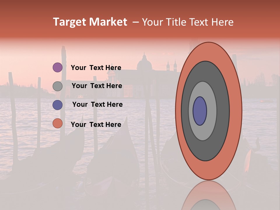Gondolas By Saint Georgio At Sunset PowerPoint Template