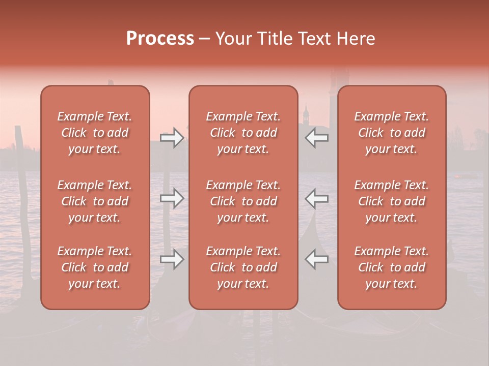 Gondolas By Saint Georgio At Sunset PowerPoint Template