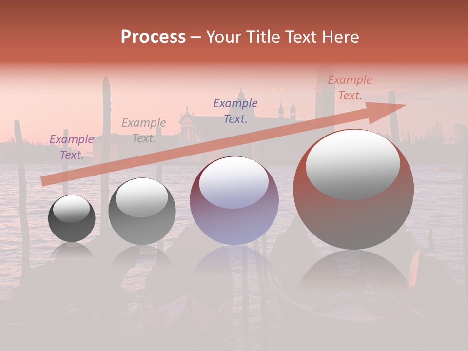 Gondolas By Saint Georgio At Sunset PowerPoint Template