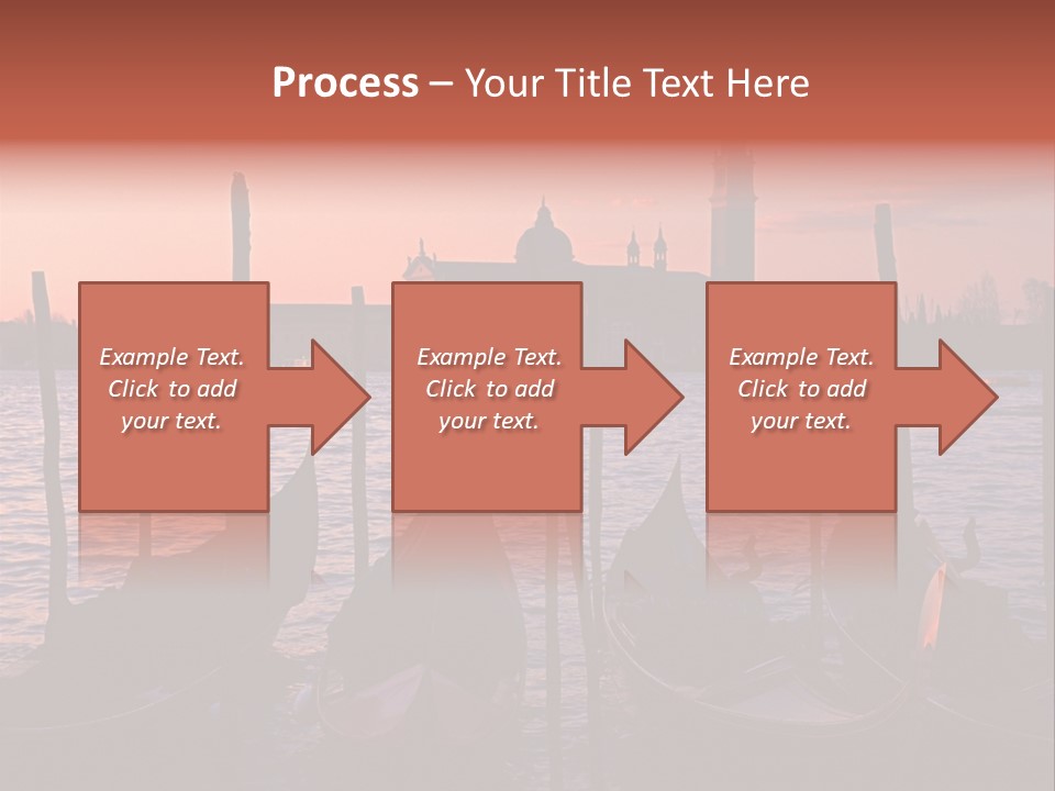 Gondolas By Saint Georgio At Sunset PowerPoint Template