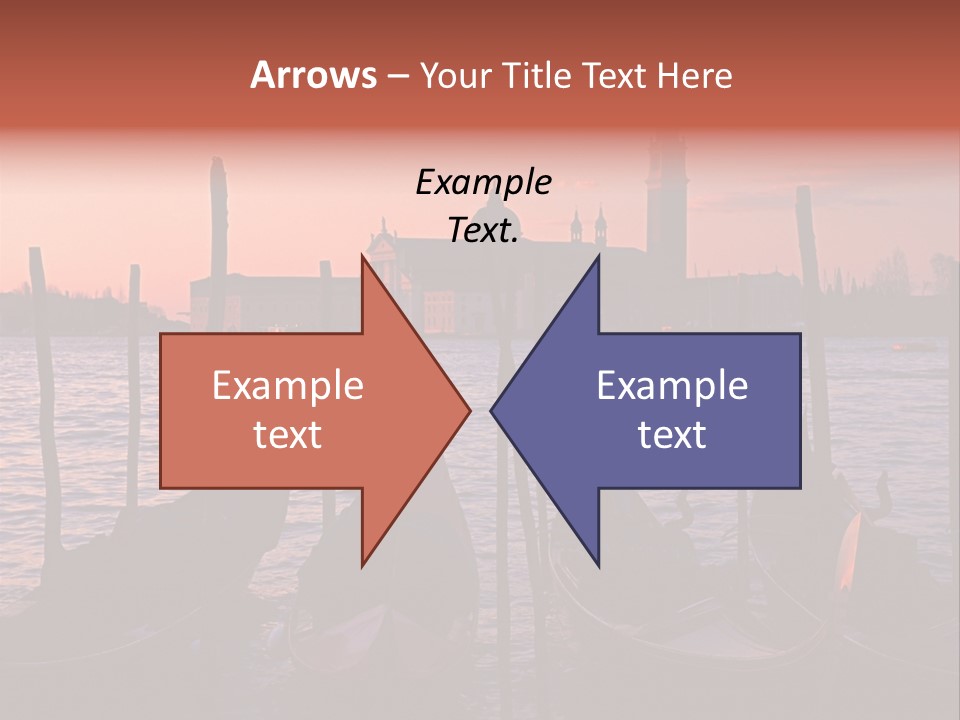 Gondolas By Saint Georgio At Sunset PowerPoint Template
