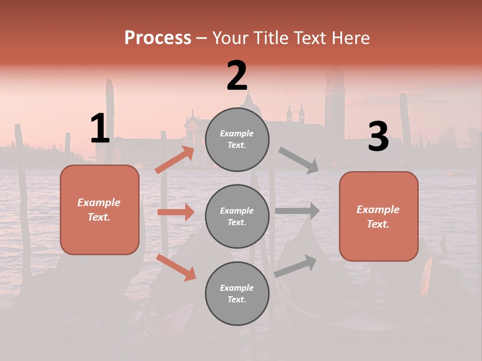 Gondolas By Saint Georgio At Sunset PowerPoint Template
