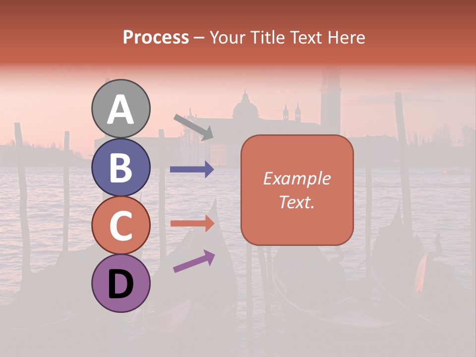 Gondolas By Saint Georgio At Sunset PowerPoint Template