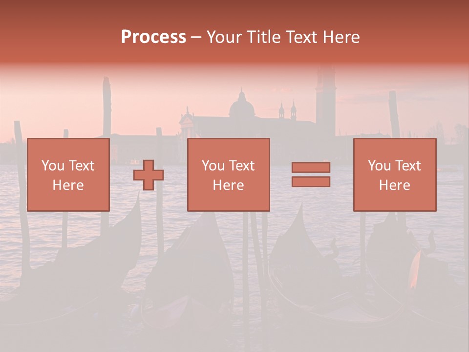 Gondolas By Saint Georgio At Sunset PowerPoint Template