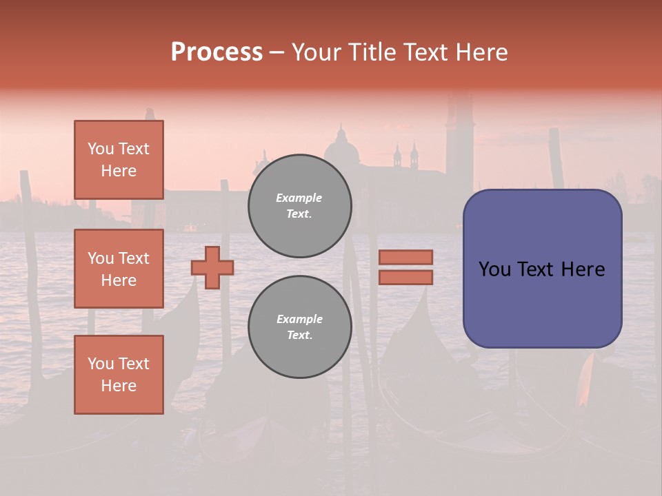 Gondolas By Saint Georgio At Sunset PowerPoint Template