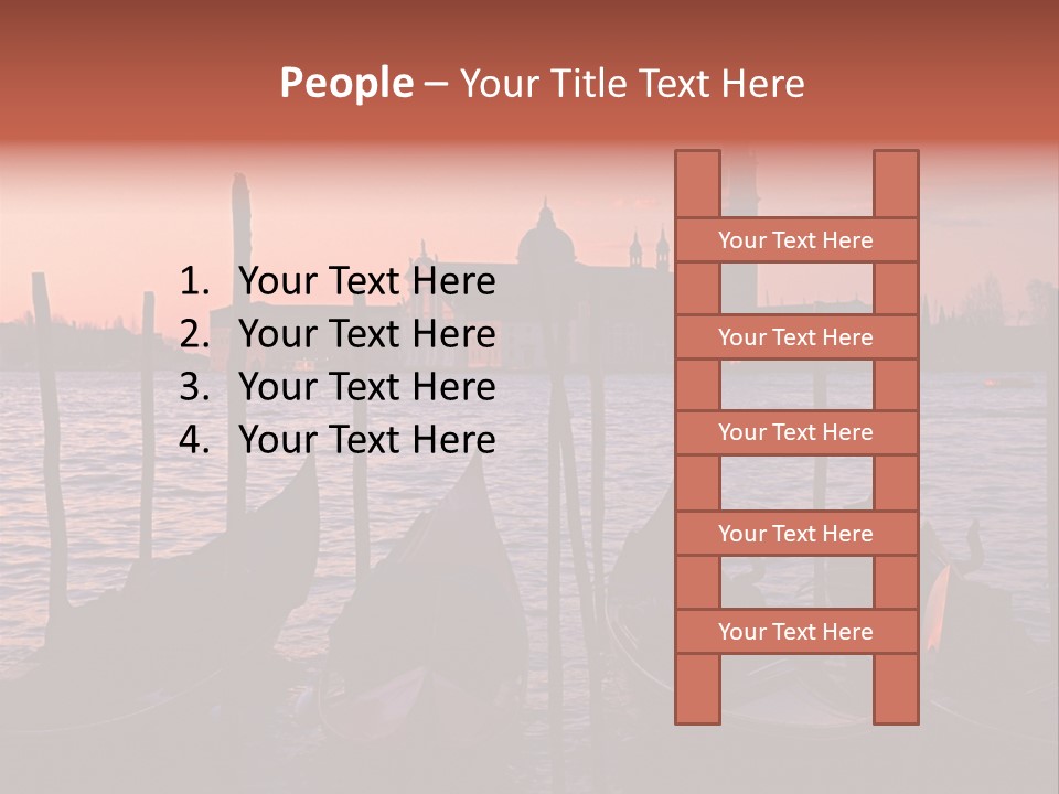 Gondolas By Saint Georgio At Sunset PowerPoint Template
