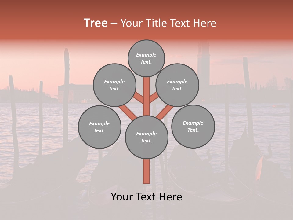 Gondolas By Saint Georgio At Sunset PowerPoint Template