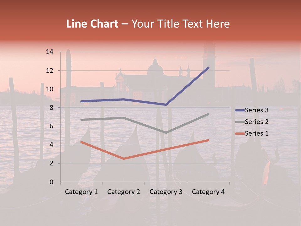 Gondolas By Saint Georgio At Sunset PowerPoint Template