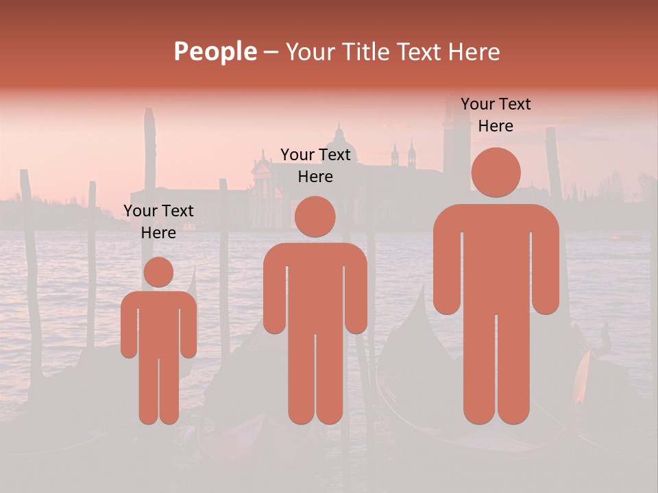 Gondolas By Saint Georgio At Sunset PowerPoint Template