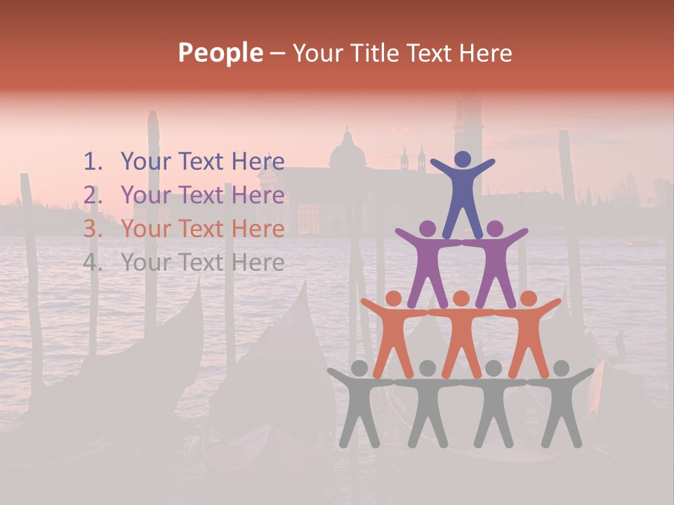 Gondolas By Saint Georgio At Sunset PowerPoint Template