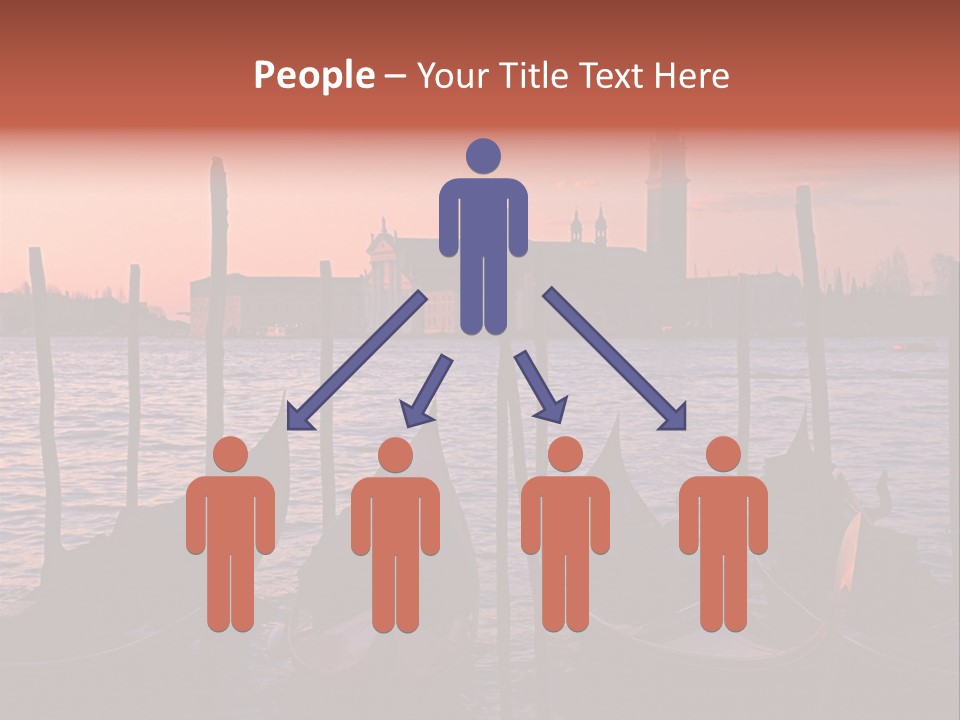 Gondolas By Saint Georgio At Sunset PowerPoint Template