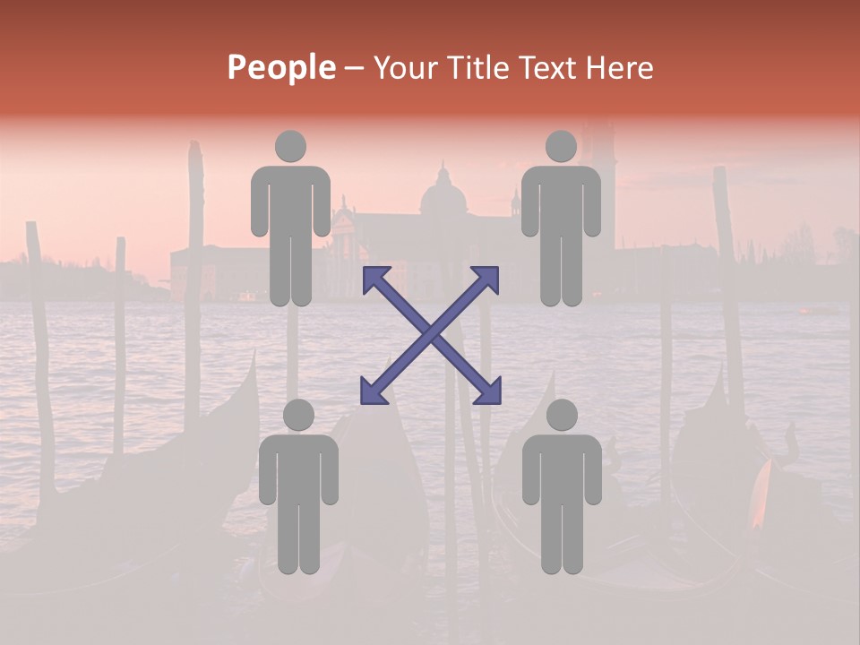 Gondolas By Saint Georgio At Sunset PowerPoint Template