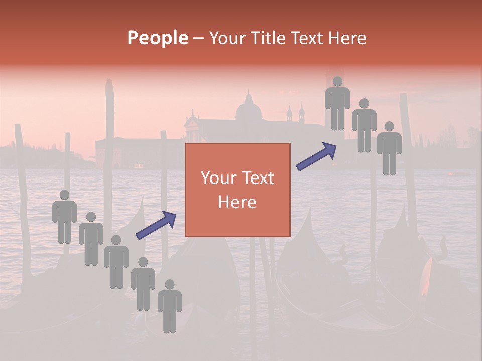 Gondolas By Saint Georgio At Sunset PowerPoint Template