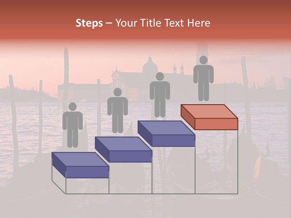 Gondolas By Saint Georgio At Sunset PowerPoint Template