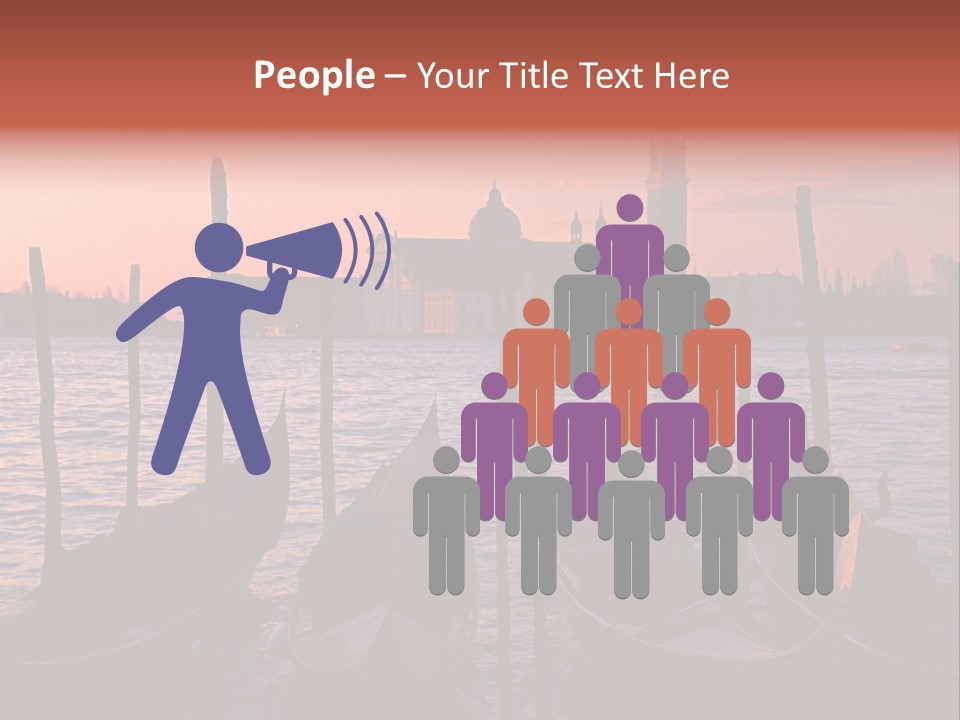 Gondolas By Saint Georgio At Sunset PowerPoint Template